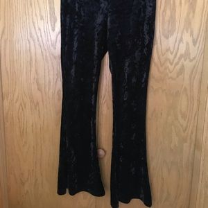 Forever 21 Black Velvet Flare Pants